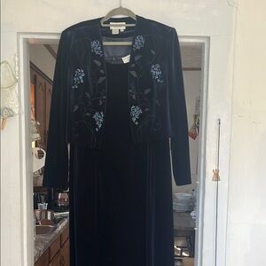 Adrianna Papell Black and Blue Floral Dress